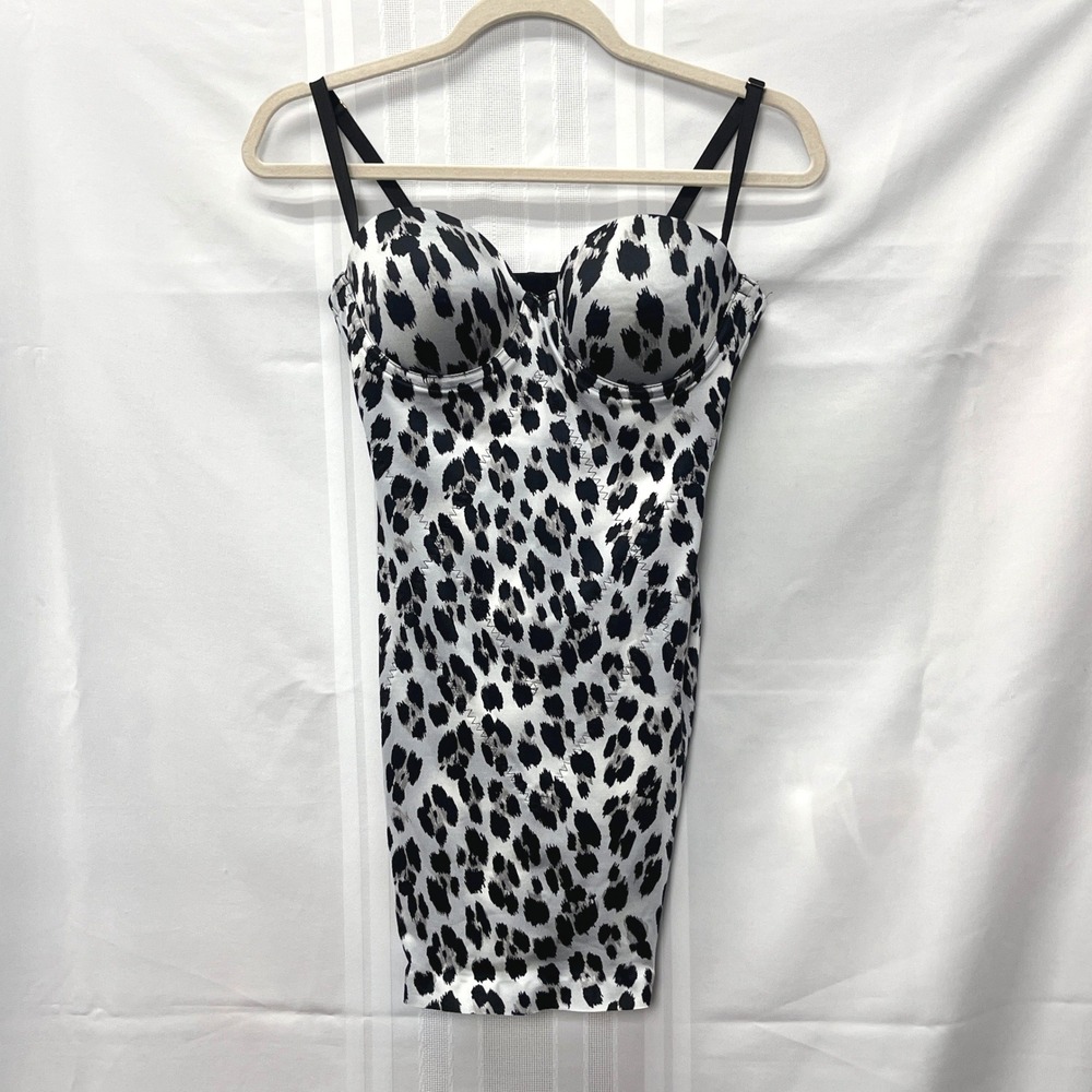 Victoria's Secret Power Figure Leopard Cupped Shaping Slip 34C Animal Print